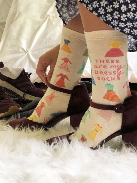 Image of These Are My Dressy Socks W-Crew Socks BLUEQ